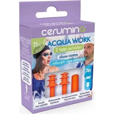 Cerumina® Acqua Work Tappi Auricolari in Silicone - 2 Pezzi