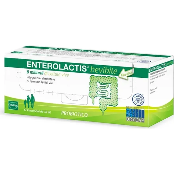 Enterolactis Bevibile Integratore Fermenti Lattici 12 Flaconcini