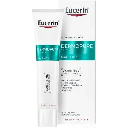 Eucerin Dermo Pure Fluido Opacizzante con Acido Salicilico, 40 ml