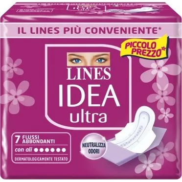 Lines Idea Ultra Assorbenti per Flussi Abbondanti con Ali, 7 pz