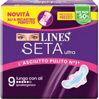Lines Seta Ultra Lungo con Ali, 9 pz