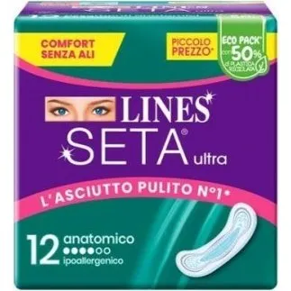 Lines Seta Ultra Anatomico Assorbenti - 12 Pezzi