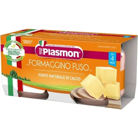 Plasmon Omogeneizzato Formaggino Fuso 4m+, 2 x 80g
