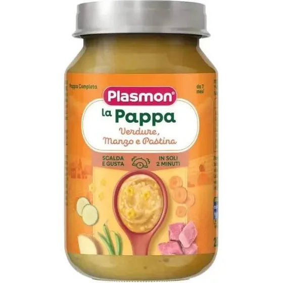 Plasmon Menu con Manzo, Verdure e Pasta +7 mesi, 200 g