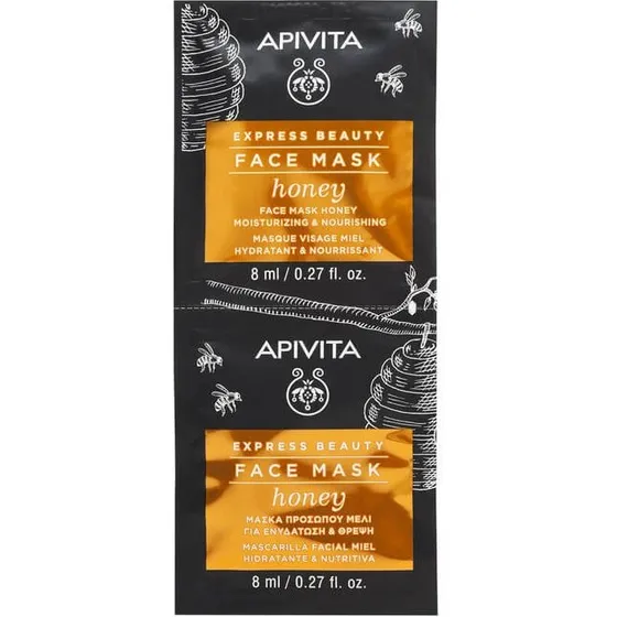 Apivita Maschera Viso Express Beauty al Miele, 2 x 8 ml