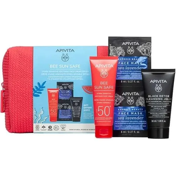 Apivita Set Bee Sun Safe Hydra Sensitive SPF50+ con Pochette