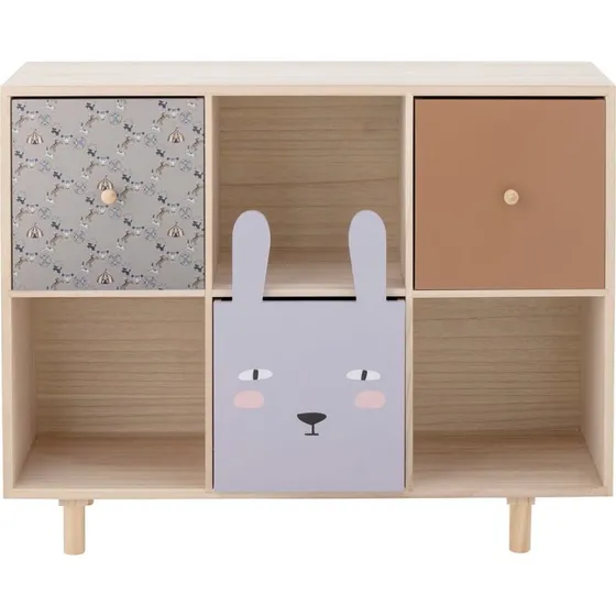 Bloomingville Calle Libreria con Cassetti L55 Paulownia Nature