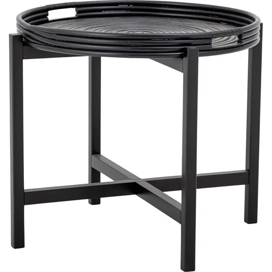 Bloomingville Tavolino Milli Nero/Rattan 60x47cm