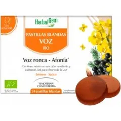 Herbalgem Gommose Voce Bio per Rauca e Afonia Gusto Miele Limone
