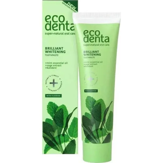 Ecodenta Brilliant - Dentifricio Sbiancante con Olio di Menta, 100 ml