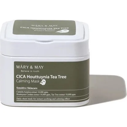Mary & May Maschera Calmante Cica Houttuynia Tea Tree, 30 pezzi