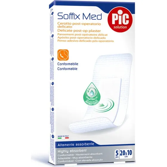 Pic Soffix Med 20x10cm 5pz - Cerotto Post-operatorio con Clorexidina