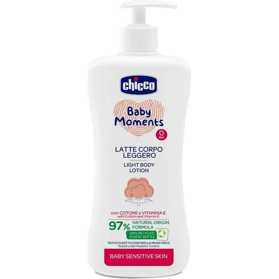 Chicco Baby Moments Latte Corpo Leggero Sensitive, 500ml