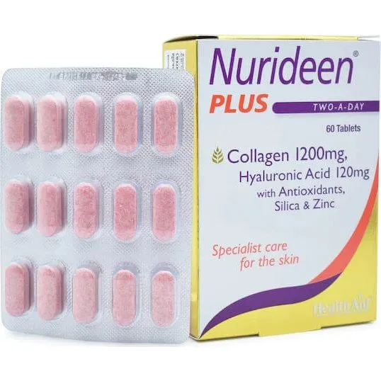 Health Aid Nurideen Plus con Acido Ialuronico e Vitamina C - 60 compresse