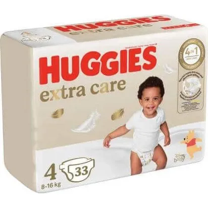 Huggies Extra Care Pannolini Taglia 4, 33 pz (8-16 kg)