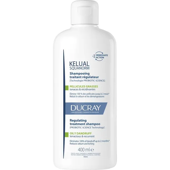 Ducray Kelual Squanorm Shampoo Antiforfora Grassa, 400 ml