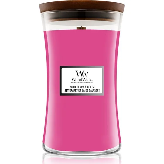 WoodWick Candela Profumata Wild Berry & Beets con Stoppino in Legno
