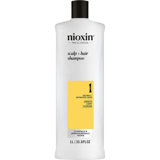 Nioxin System 1 Shampoo 1000 ml per Capelli Naturali Diradati