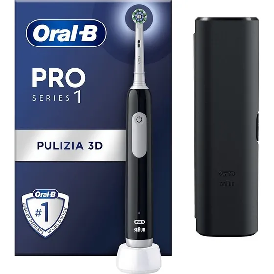 Oral-B Pro 1 Black con Custodia da Viaggio
