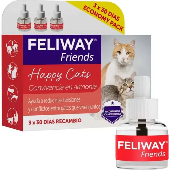 Feliway Friends 3 Ricariche per Diffusore Elettrico (3x48 ml)
