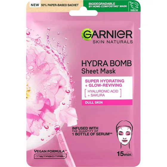 Garnier Skin Naturals Maschera in tessuto Sakura e Acido Ialuronico