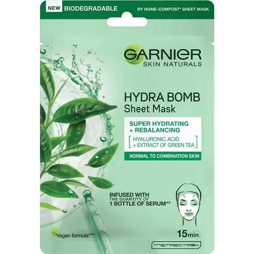 Garnier Maschera per Tovaglioli Hydra Bomb Tè Verde 28g