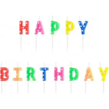 Candeline di compleanno Happy Birthday 13 pz