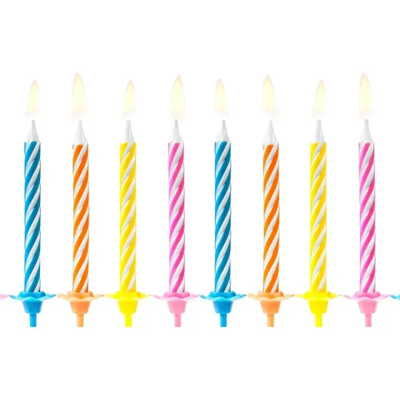 Candeline per compleanno 10 pezzi colorate 6,5 cm