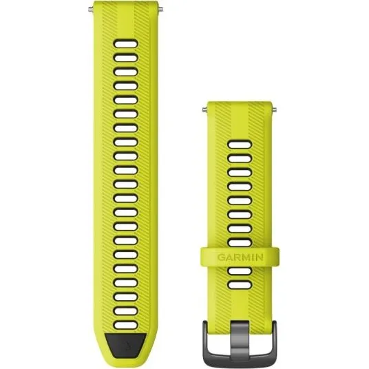 Cinturino Garmin Quick Release 22 mm in Silicone per Forerunner 965 - Nero/Giallo