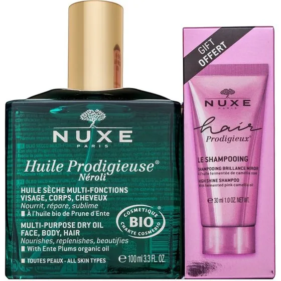 Nuxe Set Prodigieux: Shampoo Effetto Lucentezza 30ml + Olio Néroli 100ml
