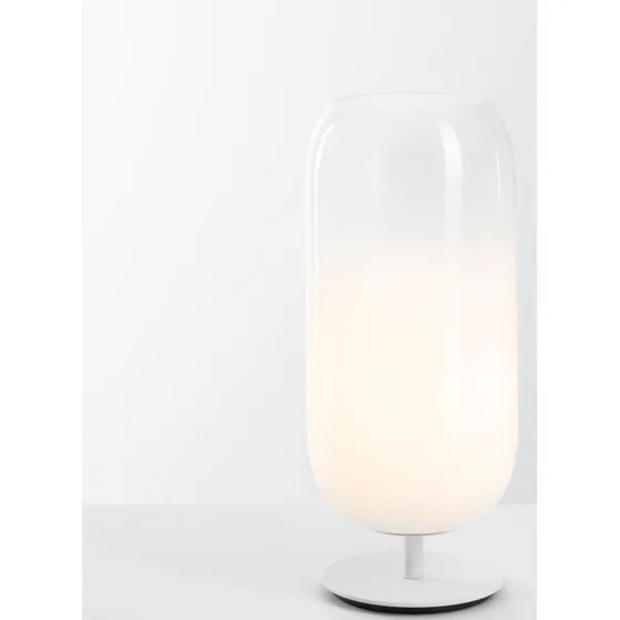 Artemide Gople Mini Lampada da Tavolo in Vetro Bianco