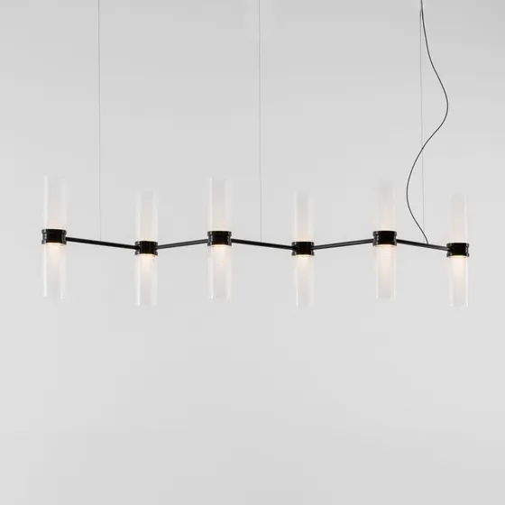 Artemide Zephyr Linear Lampada a Sospensione LED Nera 160 cm