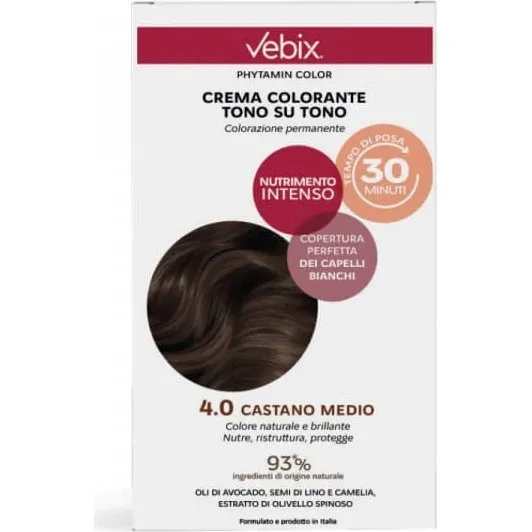 VEBIX Phytamin Color Crema Colorante Capelli 4.0 Castano Medio
