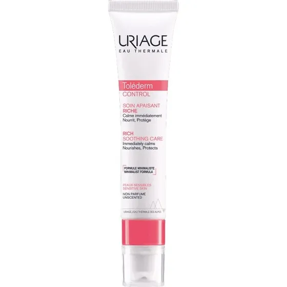 Uriage Toléderm Control Crema Ricca Lenitiva per Pelle Intollerante, 40ml