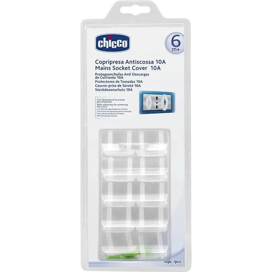 Chicco Copripresa Sicure per Prese Elettriche 10A, 10 Pezzi