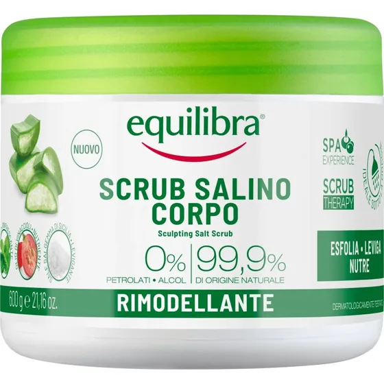 Equilibra Scrub Salino Rimodellante con Aloe Vera 600 g
