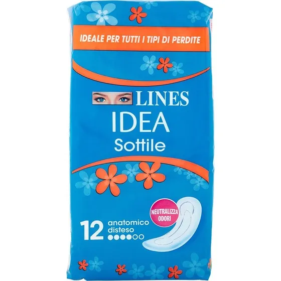 Lines Idea Sottile Anatomico Disteso Assorbenti 12 pz