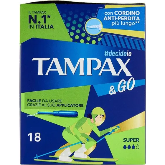 Tampax & Go Super 18 Assorbenti Interni con Cordino