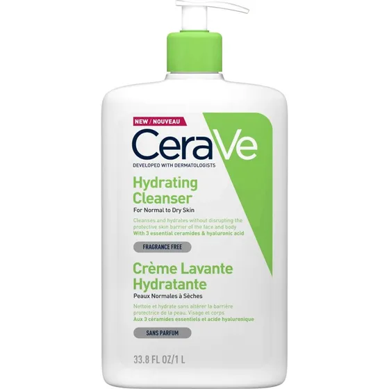 CeraVe Detergente Idratante Viso e Corpo per Pelli da Normali a Secche, 1000 ml
