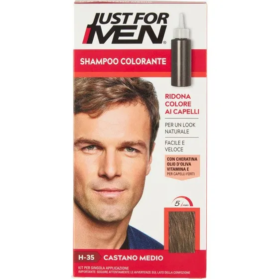 Just For Men Shampoo Colorante H35 Castano Medio