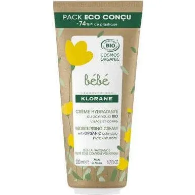 Klorane Bebe Crema Idratante Biologica Viso e Corpo 200 ml