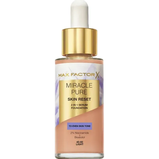Max Factor Miracle Pure Skin Reset 2 In 1 Fondotinta Siero 40-60 Light