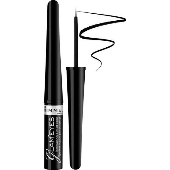 Rimmel Glam Eyes Eyeliner Liquido 001 Glamour Black, 3,5ml