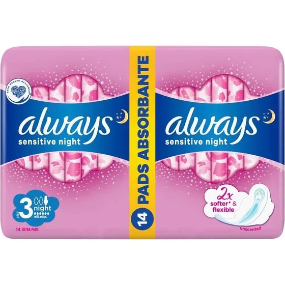 Always Ultra Sensitive Night Duo 14 pz - Assorbenti con Ali