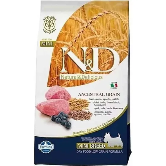 Farmina N&D Ancestral Grain Agnello e Mirtillo Adulti Mini 800g