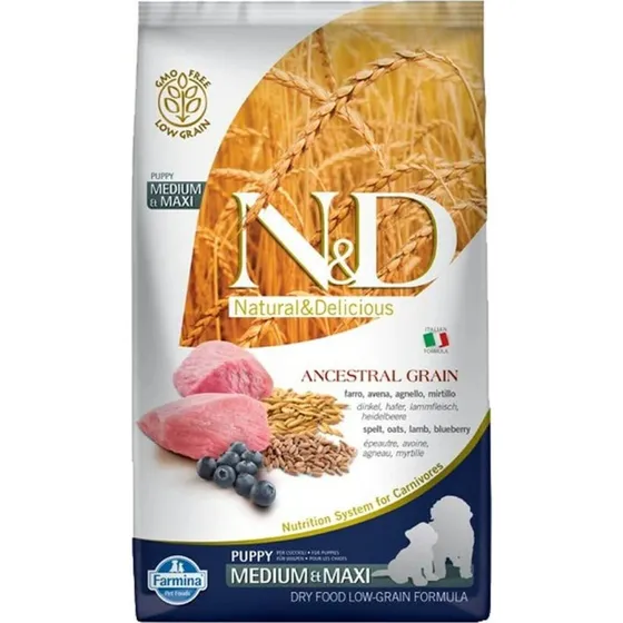 Farmina N&D Ancestral Grain Agnello e Mirtillo per Cuccioli 12kg