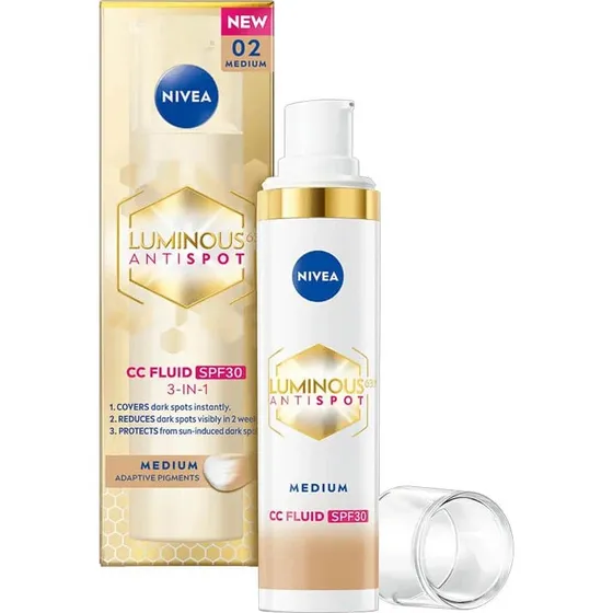 Nivea Luminous 630 CC Crema-Fluido 3 in 1 SPF 30, Medium 02