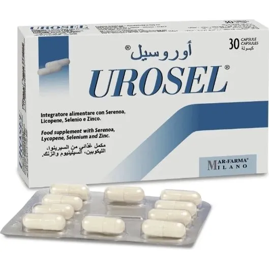 Mar Farma Urosel - Integratore con Serenoa Repens, Licopene, Zinco e Selenio, 30 Capsule