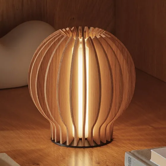 Lampada da tavolo portatile Radiant Round Oak - PLEASE WAIT to be SEATED