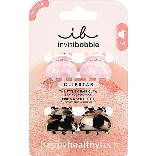 Invisibobble Clipstar Petit Four, set da 4 mollette neutre e lilla